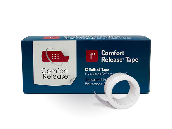 Comfort Release transparent tape packaging