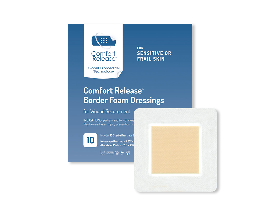 Comfort Release advanced wound care dressing packaging