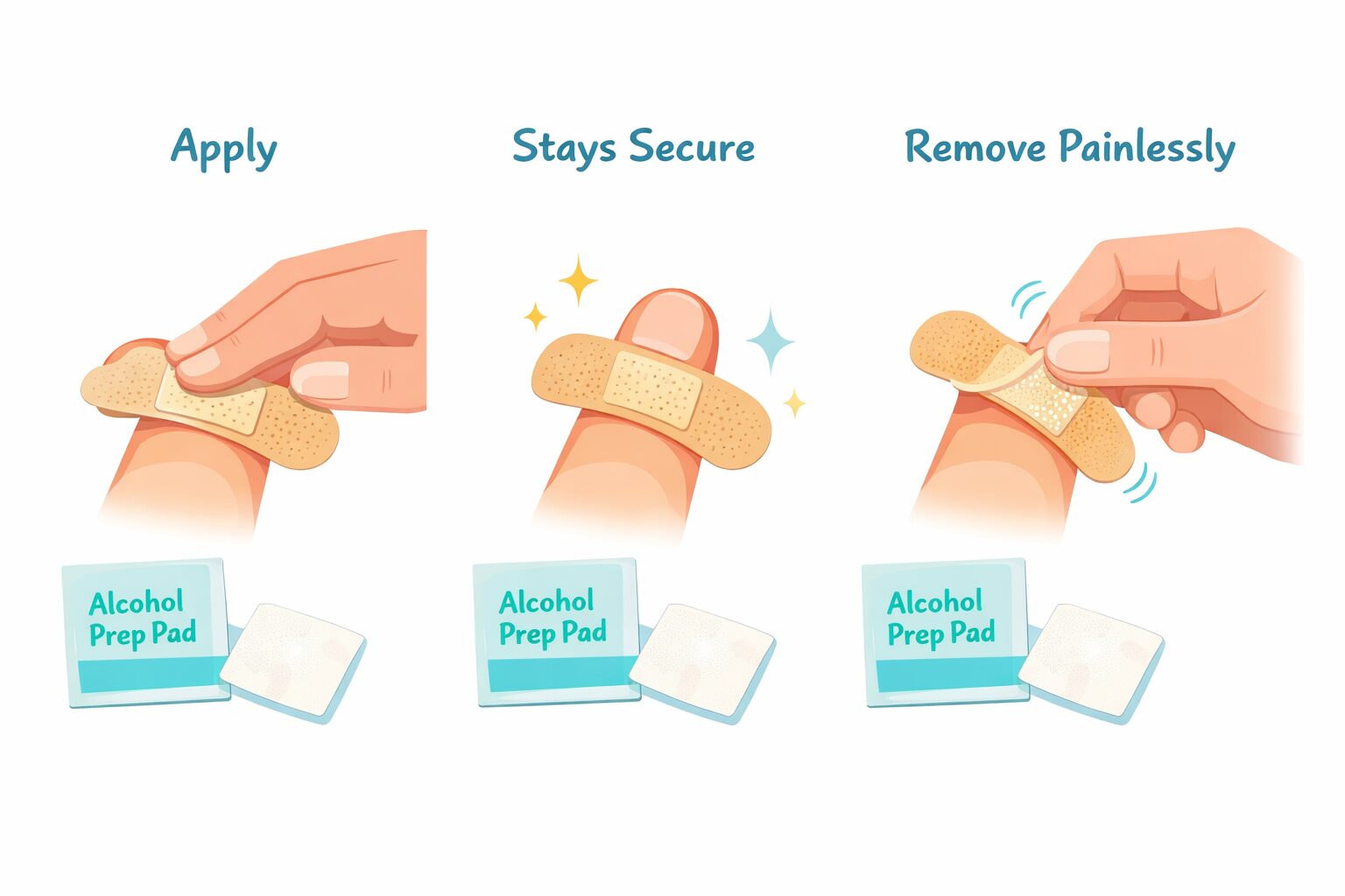 How Comfort Release adhesive bandage removal works